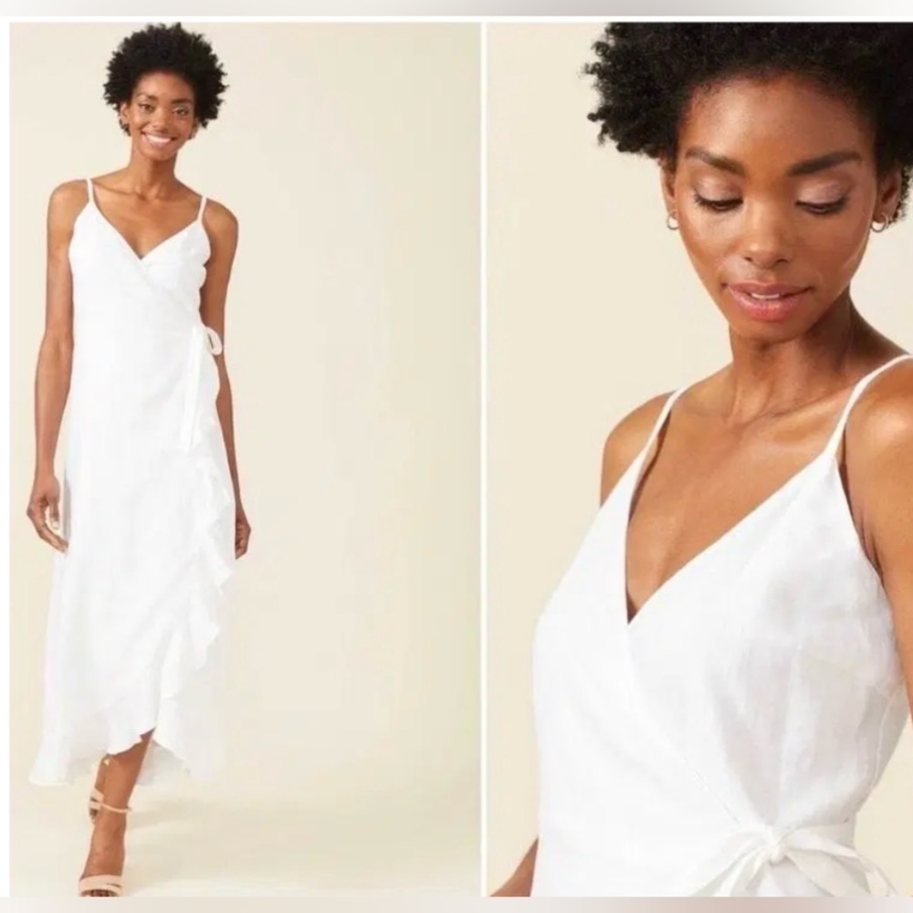 J McLaughlin White Linen Dress
